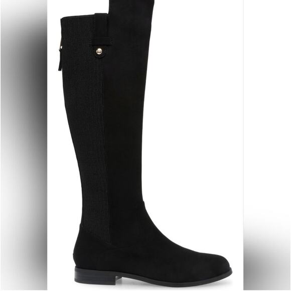 Anne Klein Audrey Tall Riding Boots Knee High Black iFlex Low Block Heel Size 7 - Picture 5 of 12